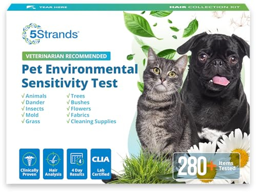 5Strands Pet Environmental Sensitivity Test, 282 Items Tested, at Home Intolerance Test for Dogs & Cats - Fabrics, Grass, Trees, Pollen, All Ages & Breeds, Pet Health Check, Results in 4 Days
