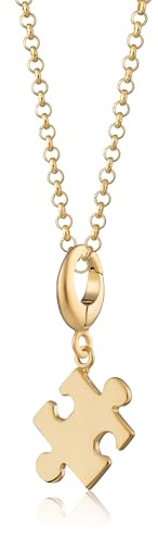 Lily Charmed - 925 Sterling Silver Jigsaw Puzzle Pendant Necklace with 18 Chain, or 18ct Gold Plated Silver