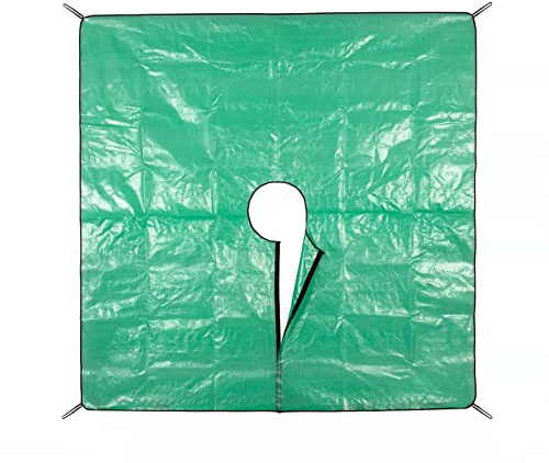 Landschafts-Plane, Busch-Trimmplane, Busch-Trimmfänger, 200 x 200 cm, Astplane mit Loch, Vier Ecken der Landschafts-Trimmplane, haben Zuglaschen für einfache Befestigung um Sträucher und Bäume