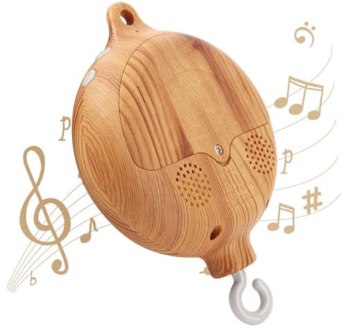 Baby Mobile Rotary Music Box Imitation Wood with Rotating Hook Crib Mobile Motor