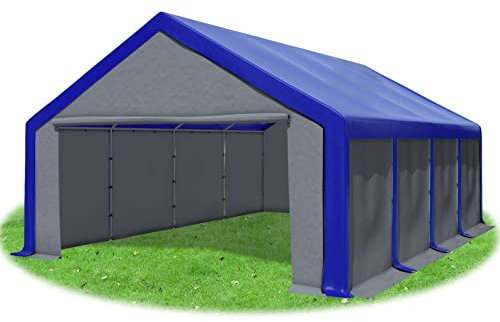 Stabilezelte Partyzelt 5x8m Modular Professional PVC 500 g/m² geschlossen BLAU GRAU