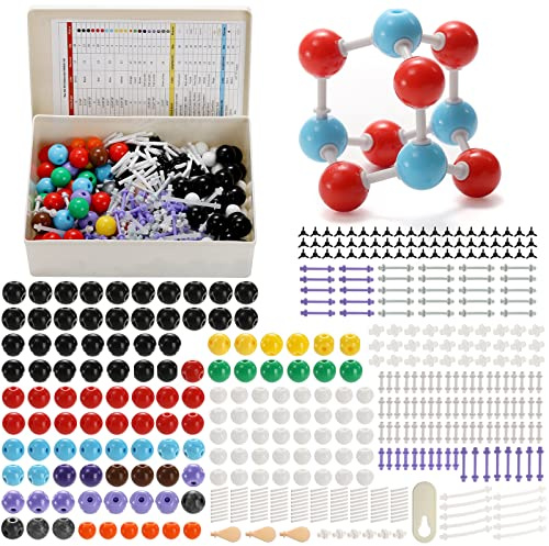 SOUJOY 444 Pcs Chemistry Molecular Model for Building Organic and Inorganic Structures, 3D Visual Science Learning Set with Atoms Bonds, Links and Short Link Remover Tool for Students, Teachers