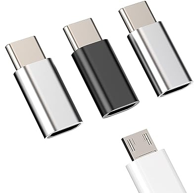 Adaptateur Micro USB vers USB C(Lot de 3) Chargeur Prise Convertisseur Android Femelle Jack Cable Usbc Mâle Connector Mini Type C Charger Connecteur Compatibles pour Huawei Xiaomi Redmi Samsung