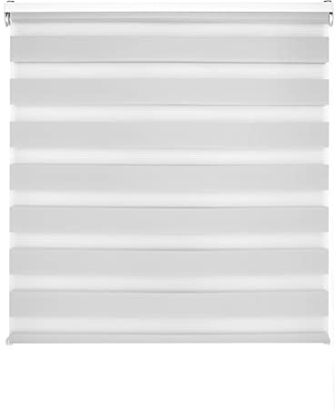 Decorblind | Doppellagiges Rollo für Nacht und Tag, Montage an Wand oder Decke, Maße: Breite 140 x Länge 250 cm, Maße Stoff: 137 x 245 cm, Grau