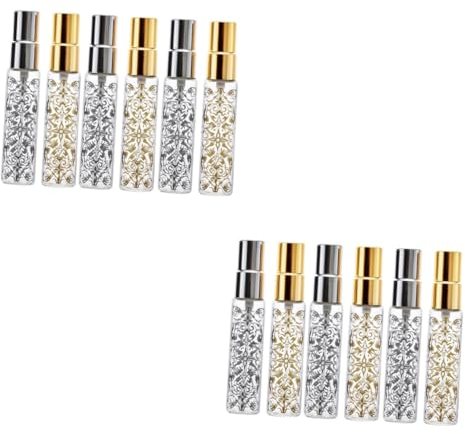 FRCOLOR 12piezas Botellas De Perfume Recargables De Spray De Mano Presión Diseño Elegante y Portátil Para Viajes y Cosméticos