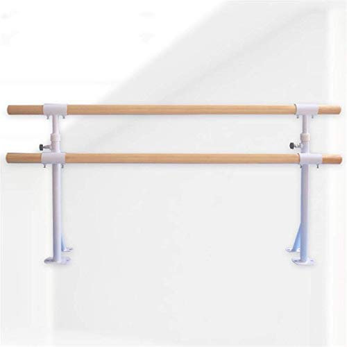 AGrAdi Ballettstange, Doppel-Ballettstange, klappbare Fitness-Gymnastik-Dehnungsstange, Bodentanzstange für zu Hause, höhenverstellbar (weiß 1,5 m)