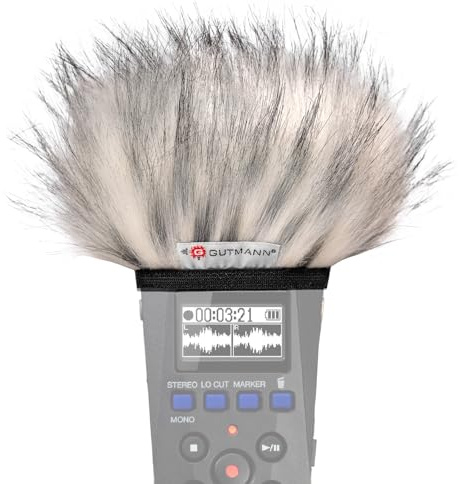 Gutmann Mikrofon Windschutz Fell für Zoom H1essential Premium Edition Husky mit Innenfutter, Outdoor Handgefertigt in Deutschland
