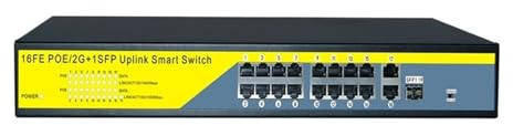 Switch di rete POE a 16 porte Switch POE Gigabit 48V Hub RJ45 Splitter LAN Switch 10/100/1000Mbps, plug and play, facile da configurare
