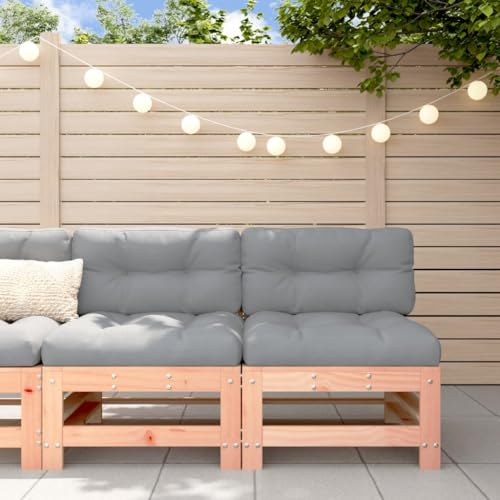 Gecheer Mittelsofas mit Kissen 2 STK.Gartensofa Sofa Gartenmöbel Loungesofa Palettenmobel Paletten-Sofa Terrassensofa Gartenset Holzsofa 2 x Sofa-Mittelteil 2 x Sitzkissen 2 x Rückenkissen Massives