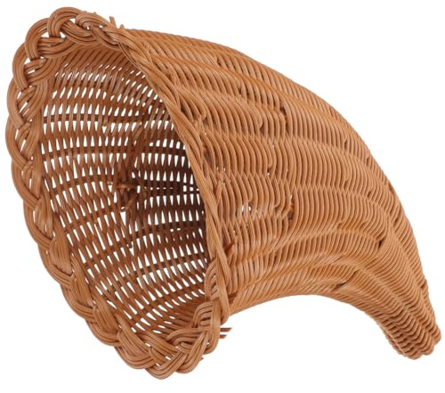Alipis Cornucopia Baskets Horn Thanksgiving Wicker Grapevine Fall Basket Table Decor Fruits Basket Snack Food Basket for Table Centerpiece