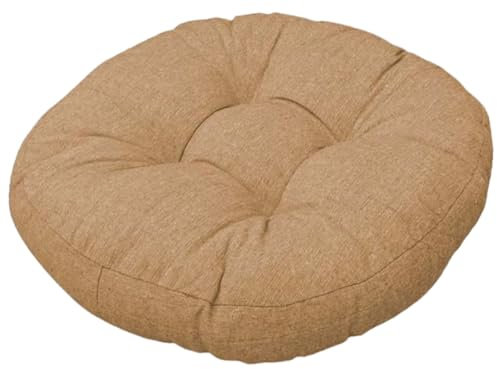 uyeoco Set di 4/2/1 Cuscini Rotondi per Sedie Cucina, 40x40/45x45/50x50cm per Sedie da Pranzo,Esterno, Giardino, Cucina, Ufficio, Soggiorno(Curry,1PC_50X50CM)