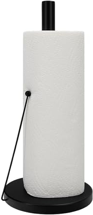 Küchenrollenhalter schwarz stehend 32 x 15 cm VonBueren | Edelstahl | Küchenpapierhalter schwarz | Papierrollenhalter für Jede Küchenrolle | Halter für Küchenrollen | für Arbeitsplatte