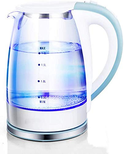 USMCPQVXN Electric Kettle Glass Stainless Steel Kettle 1.8L - Quiet Fast Boil with 1850W Rapid Boil Element - Illuminated Led Jug-Dry Burning Automatic Power-Off