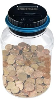 Kellegour Digitale Spardose mit Zähler 1.8L,Elektronisch Sparschwein mit LCD Anzeige,Coin Bank Sparschwein,Euro Geld Sparen Box Große,Digitale Spardose mit Münzzähler,für Erwachsene Geschenk