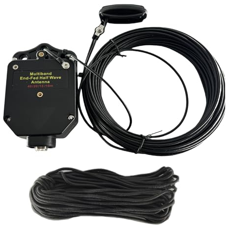 GOOZEEZOO JYR4010-150W End Fed Half Wave Antenna for Ham Radio, 150W Shortwave Radio Antenna, 4 Band 10m 15m 20m 40m Long Wire Antenna, 1:64 Balun No Tuning Great for POTA/SOTA