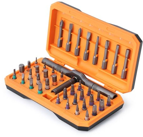 OQIMAX 42 in 1 Magnetic Screwdriver Set, Multi Ratchet Screwdrivers Kit with 40 PCS Magnetic Bits, Detachable Ratchet Handle, Portable Repair Screwdriver Set for Furniture Computer Bicycle