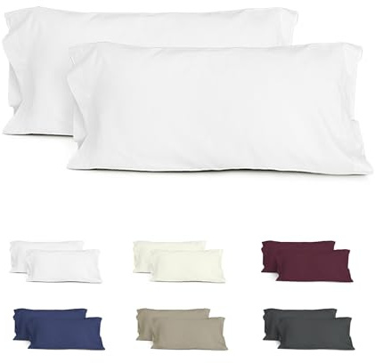 MANEMI (Paquete de 2) Fundas Almohada 90cm - Funda Almohada 45x110cm, Poliéster Transpirable y Suave, Abiertos por los Lados.