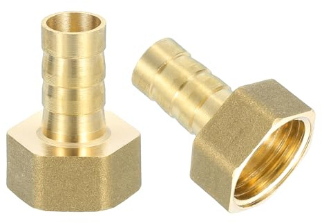 sourcing map 4 Pcs Brass Hose Barb Fitting, 1/2 Barb x G 1/2 Female Brass Barb Pipe Fitting Adapter with Tape for Connect Pipes Mechanical Devices Plumbing Equipment