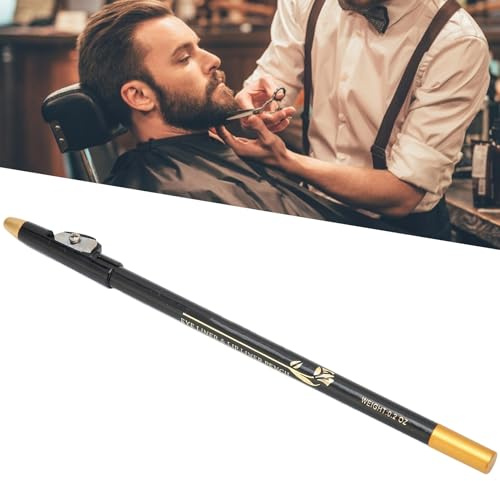 Beard Pen Professional Beard Pencil Filler, Household Beard Pencil Liner Shaping Styling Tool for Neat and Thick Beards, with Compact Design, Equipped with Pencil Sharpener (Black)