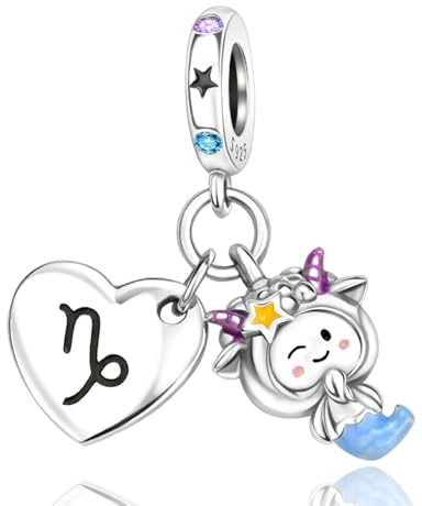 Rimgoris 925 Sterling Silver Women Bracciali Collana Costellazione Effetto Luminoso Ciondolo Bracciale Donna Charm Festa della Mamma con Zirconia Capricorno