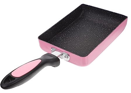 KICHOUSE Poêle à Tamagoyaki Anti-adhésive Pierre Mini Poêle Carrée Pour Camping Et Cuisine Compatible Avec Induction Et Gaz