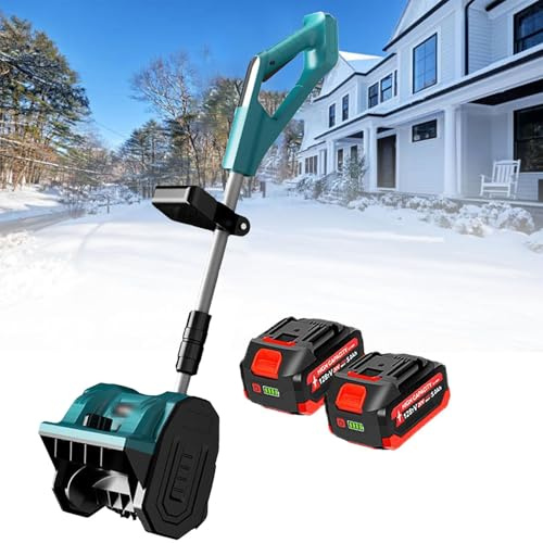 Pala da neve elettrica senza fili con regolazione della direzione della neve a 45°, display di alimentazione a LED, manico pieghevole a 90° per una rimozione efficiente della neve su strada