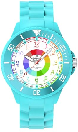 Weayege Kinderuhr Jungen Mädche,Kinder Lern Armbanduhr,Armbanduhr für Jungen,Mädchen,Kinderuhr,3ATM wasserdichte Analog Quarzuhr,Erlernen der Uhrzeit