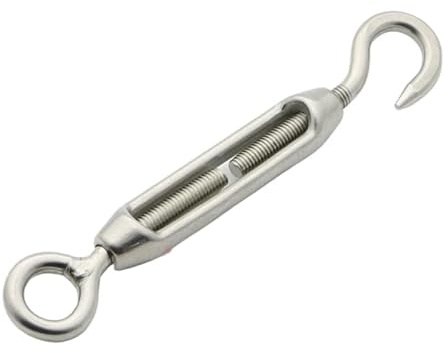 Tendifilo a tenditore con gancio e occhio, 1 pz M4/M5/M6/M8 304 acciaio inossidabile tenditore bullone gancio rigging occhiello vite fune metallica tensionamento tenditore connettore stretto(O to C,M6