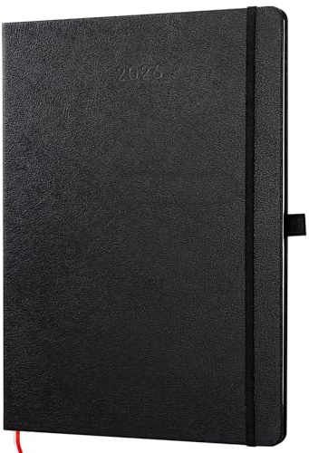 GWHOLE Agenda 2026 Semainier A4 Français Noir, Weekly Planner Horizontal Organiseur Hebdomadaire Professionnel Grand Format, Agenda 2026 Journalier Janvier à Décembre 2026