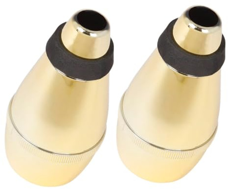 2 Stück Trompetendämpfer für Trompete aus Abs, Goldfarben | Vollständig Geschlossenes Design, Einfache Montage, für Anfänger und Profispieler