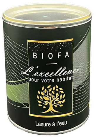Lasure à l'eau Biofa 2,5L - pour bois intérieur et extérieur - Faible en COV (Incolore)