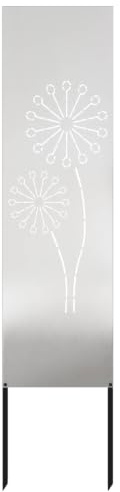vidaXL Trädgårds integritetsskärm Silver 32 x 140 cm Rostfritt stål