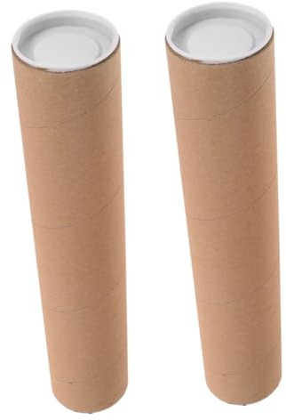 CONGARTENO Tubo Cartone Spedizione Kraft 2 Pezzi 33x10 Cm Tubo Porta Poster Resistente per Spedizione e Stoccaggio Documenti e Opere D’arte Ufficio e Casa