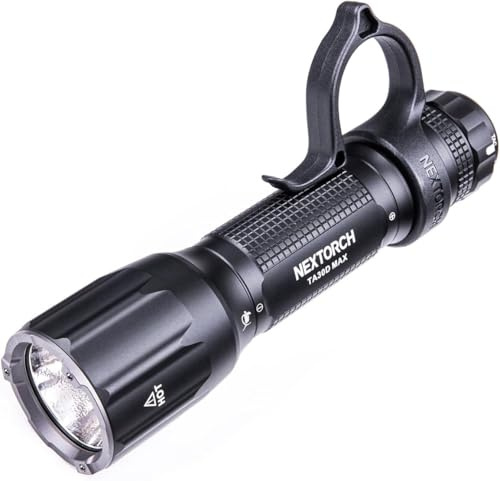 NEXTORCH TA30D MAX Taktische Taschenlampe 4000 Lumen, EDC Extrem Hell LED Aufladbare mit 450m Reichweite, IPX8 Wasserdicht, 5 Modi & Strobe, FR-3 Ring für Polizei, Notfall, Suche im Outdoor-Bereich