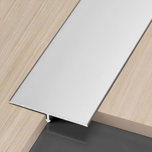 Aluminum T Molding Trim Floor Transition Strips, Metal Flat Divider Strip for Door Threshold and Joining Flooring Gaps of Laminate Planks Tile(Silver,2.5x90cm(3pcs))