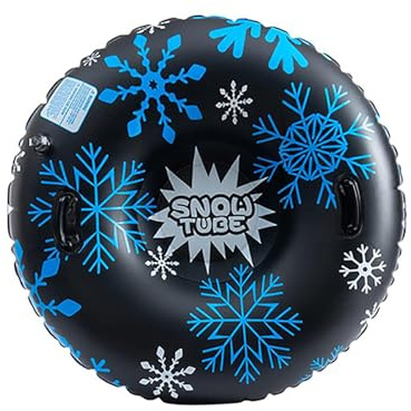 Xanorrg Übergroße Aufblasbare 47-Zoll Schneescheibengriffe Und Reißfestes PVC Für Schlittenabenteuer Für Erwachsene/Kinder Schneeschlittenzubehör Aller Epochen