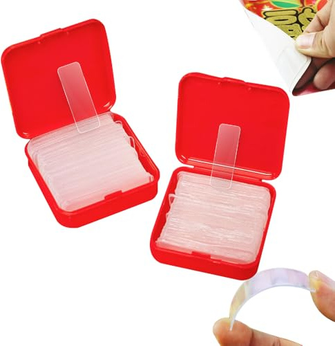 Matame 2026 Ruban adhésif double face extra fort, Nano Tape sans Traces,Amovible, Réutilisable, Lavable Pour Cuisine, Domicile ou Bureau (2Box-120PCS)