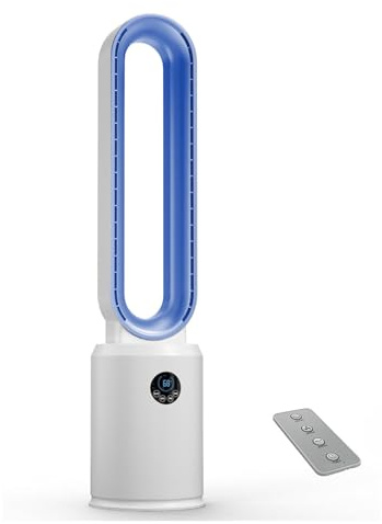 UEXEDO Ventilatore a colonna silenzioso, ventilatore senza pale da 40 pollici, ventilatore a torre con 8 ore display a LED, ventilatore per camera da letto