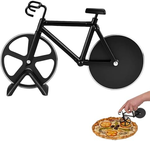 Pizzaschneider Fahrrad,Lustige Und Verspielte Klingen Aus Edelstahl Pizzaroller,Pizzaschneider Lustig,Praktisches KüChenaccessoire FüR Partys Pizza Cutter Das Perfekte Geschenk FüR Pizzaliebhaber