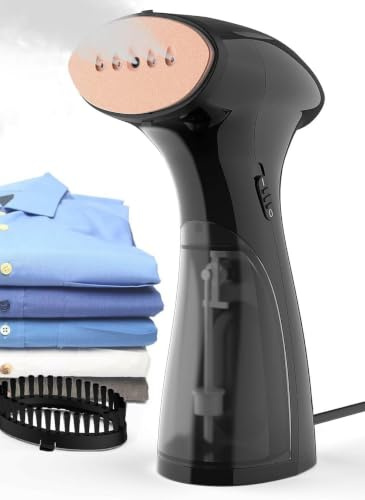 OLAYMEY Clothes Steamer Handheld 1600W, 25g Jet Steam, 30s Fast Heat | 360° Leak-Proof, Iron & Steamer 2-in-1,Portable Garment Steamer Iron, Removes Wrinkle and Odours, Detachable Water Tank