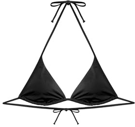 YAMAMAY - Bikini Parte Alta a Triangolo Senza Ferretto, Imbottitura Removibile, Donna, Essentials, Nero, monocromo