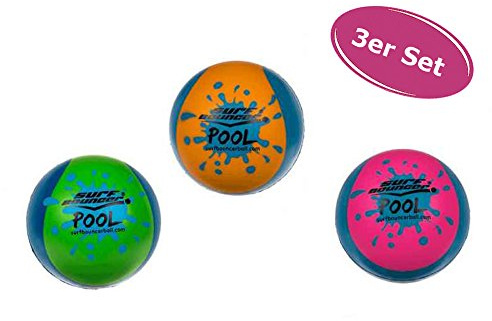 itsisa Soft Springball Pool D: 7 cm, 3er Set - Surf Bouncer Pool Ball springt übers Wasser, Wasserball