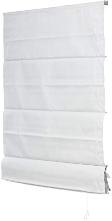 Ventanara® Raffrollo Raffgardine verdunkelnd Faltrollo raumverdunkelnd Blickdicht Thermorollo Sichtschutz (160 x 160 cm, Weiß)