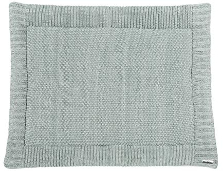 Meyco Baby Relief Mixed Laufgittereinlage (weiches und sicheres Material, doppelseitiges Design, Außenseite aus 100 % Baumwolle, Rückseite aus 100 % Velvet, Größe: 77 x 97 cm), Steingrün