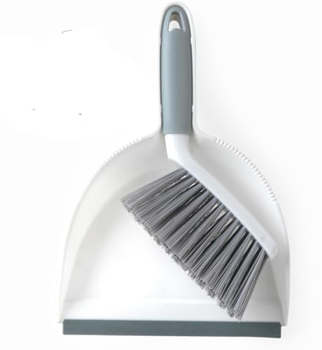 Beldray Anti-Bac Ensemble Balayette à Main, Mini-Pelle et Brosse Antibactérienne, Design Poignée Ergonomique, Blanc/Gris, Idéale pour la Poussière et Les Poils d'animaux, LA082664UFEU7