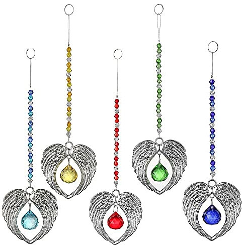 YFCTLM Cazador de Sol Crystal SunCatcher Colgante con 20 mm araña Prisma Arco Iris Bola de suncatcher Crystal ballcatcher Prisma, Paquete de 5