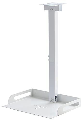 Universale Supporto da Soffitto con Vassoio, Capacità di Carico 5kg -Vassoio 35×22cm- Regolabile 34-56cm, Lega di Alluminio + Acciaio Inossidabile al Carbonio, per Proiettore/Macchina Fotografica