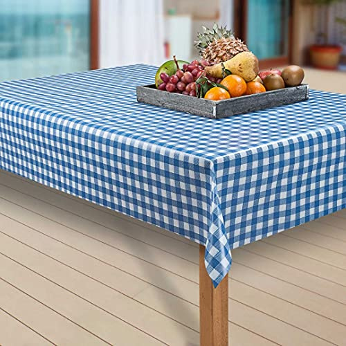 laro Wachstuch-Tischdecke Abwaschbar Garten-Tischdecke Wachstischdecke PVC Plastik-Tischdecken Eckig Meterware Wasserabweisend Abwischbar, Muster:Bavaria Blau, Größe:140-260 cm