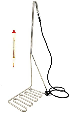 Flächentauchsieder aus Edelstahl mit hochwertigem Thermometer 3300 Watt mit 230V Stecker