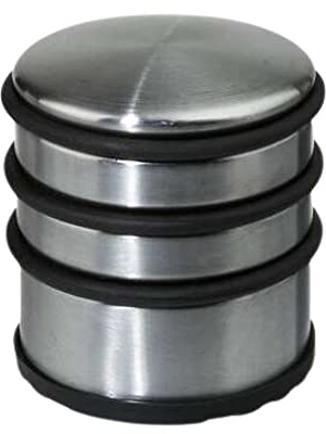 Stop porte métal heurtoir Butée de Porte Lourde, Arrêt de Porte, Tampon de Porte en Acier Inoxydable et Caoutchouc, 70x70x74 mm, avec Anneaux en Caoutchouc bloque porte bloc porte